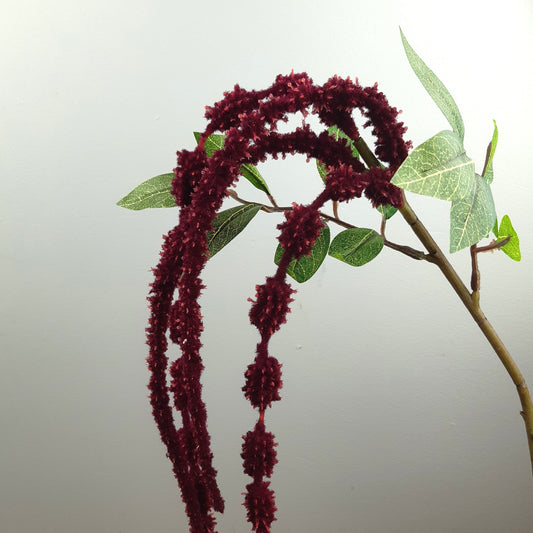 Faux Amaranthus Hanging Spray Red/Burgundy 106cm