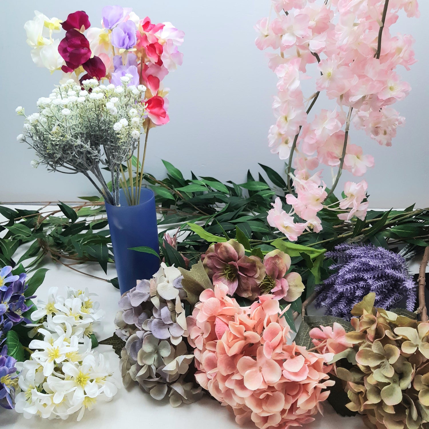 Faux-Flowers-and-Greenery