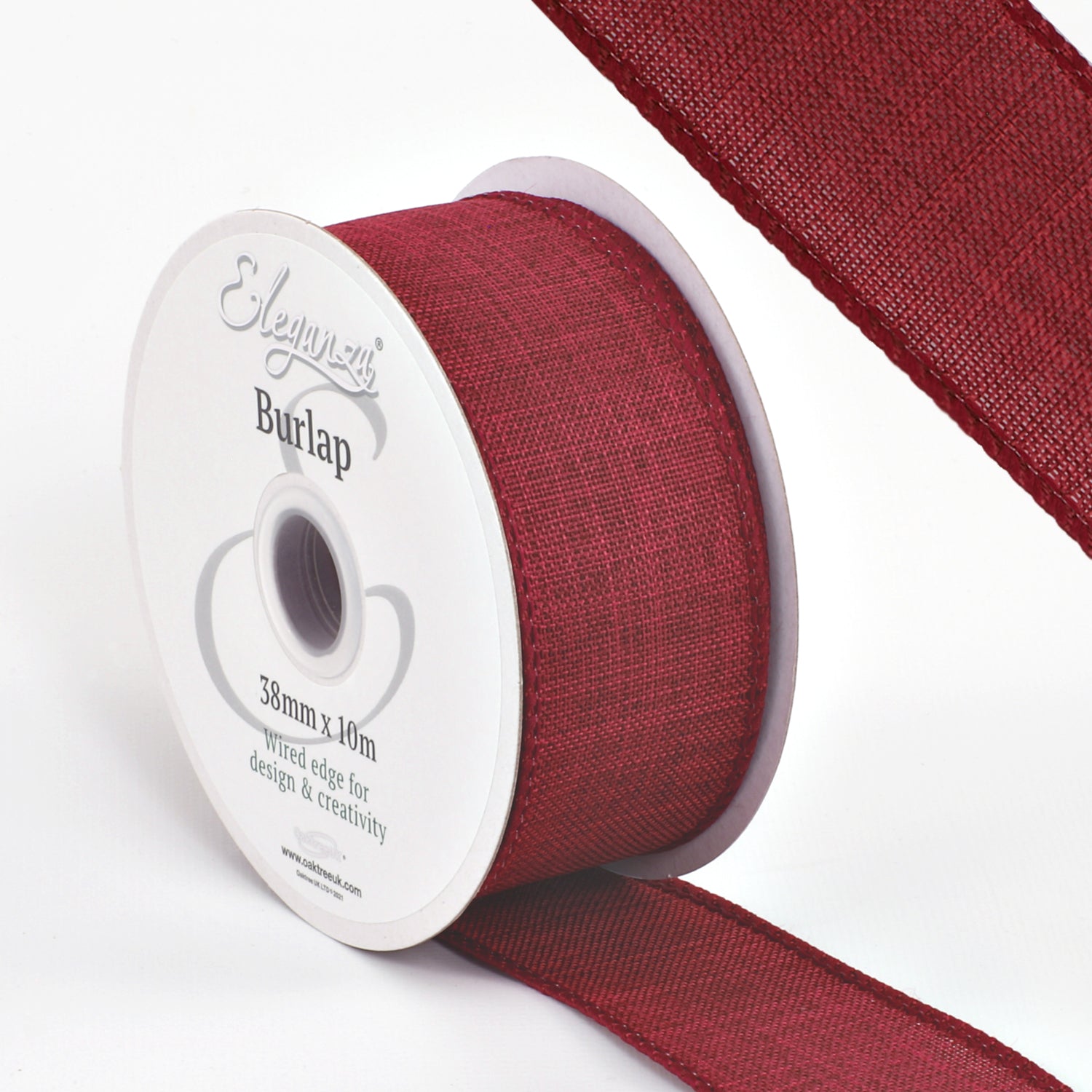 Burlap-Ribbon-Wired-Edge-Burgundy-38mm-x-10m