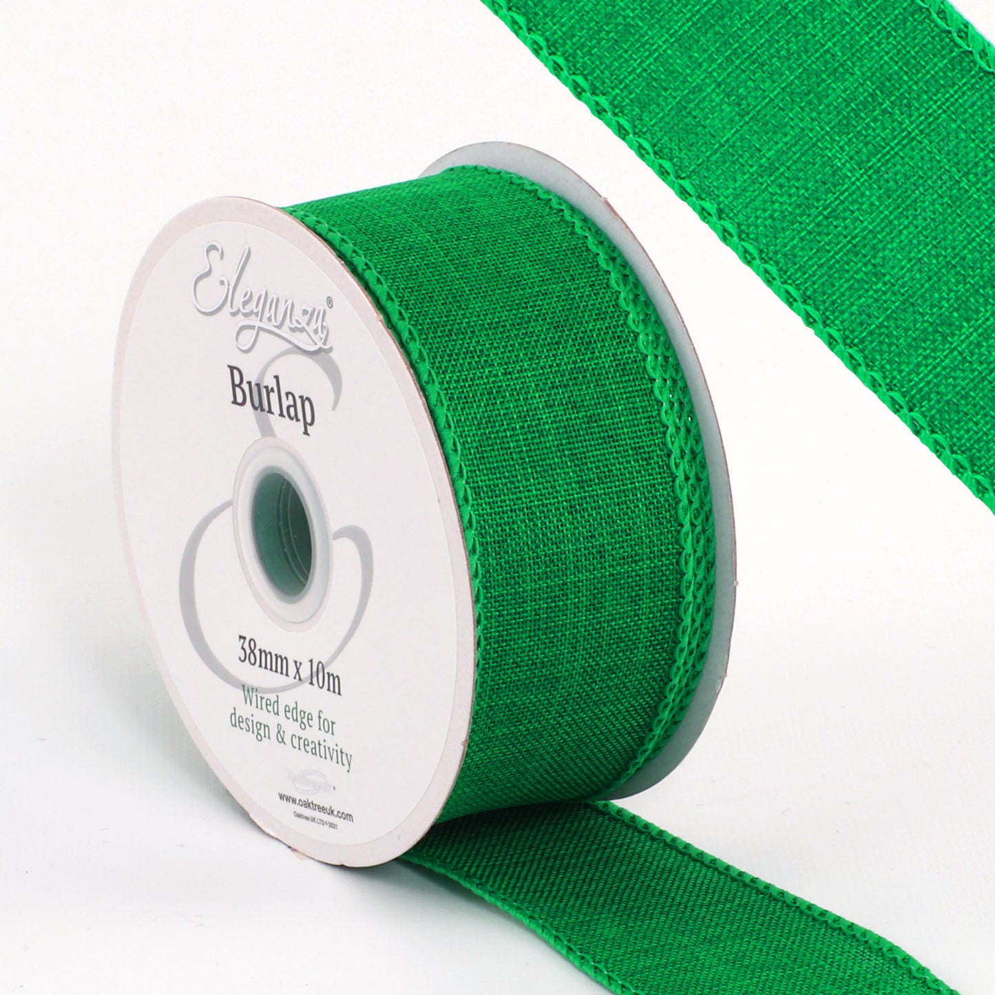 Burlap-Ribbon-Wired-Edge-Green-38mm-x-10m