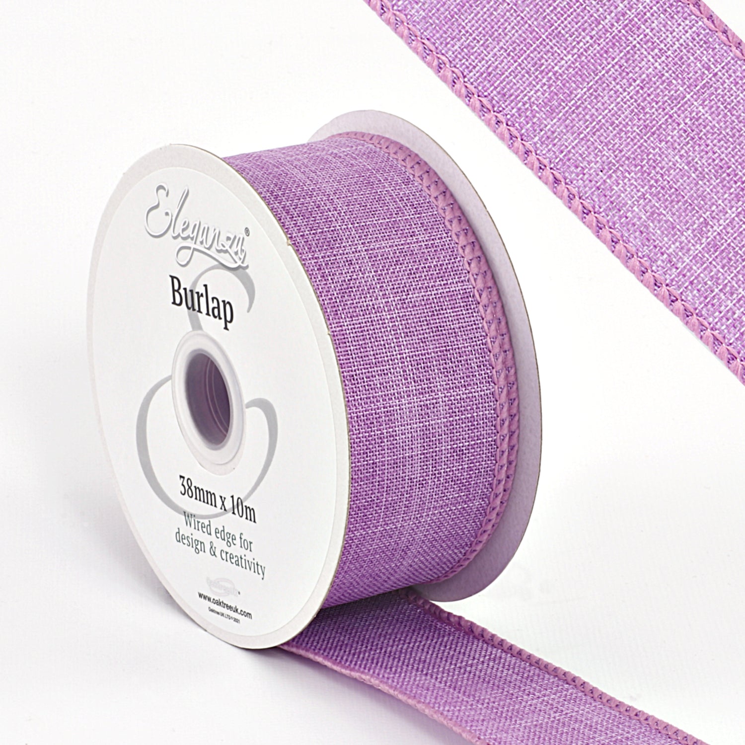Burlap-Ribbon-Wired-Edge-Lavender-38mm-x-10m