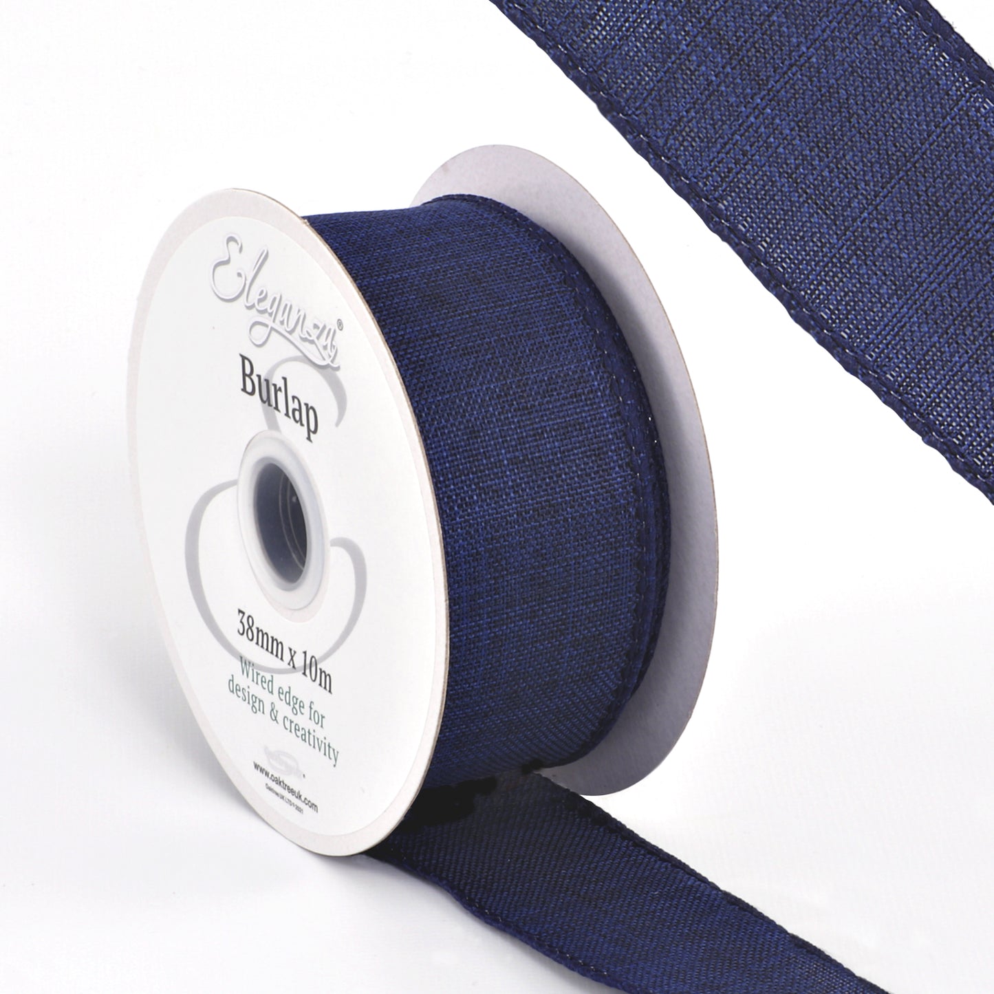 Burlap-Ribbon-Wired-Edge-Navy-Blue-38mm-x-10m