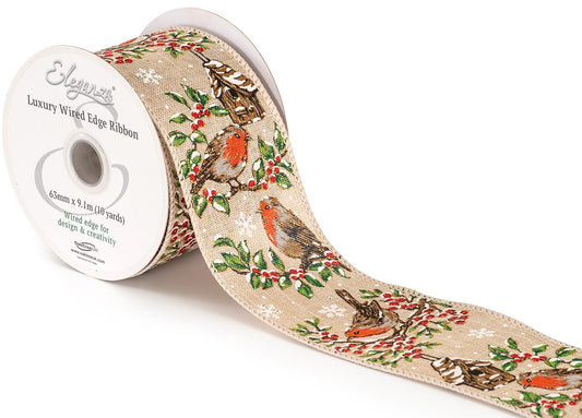 Christmas-Ribbon-Wired-Edge-Festive-Robin-63mm-x-9.1m