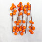 A pack of 6 faux orange berry picks, on a white background