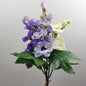 Artificial Delphinium Bunch against a pale background 