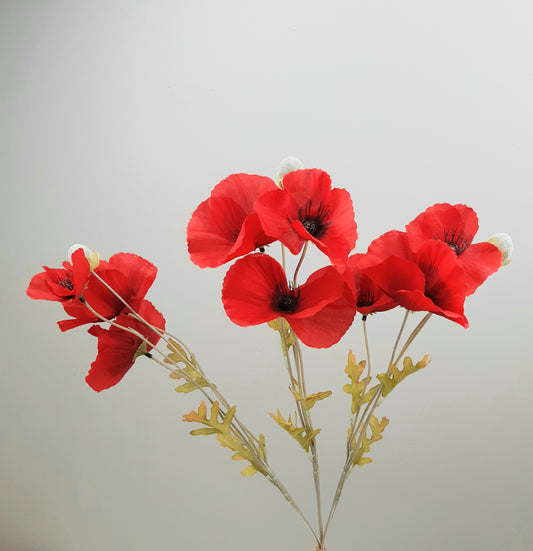 Faux-Poppy-Spray-Red-55cm-x-3