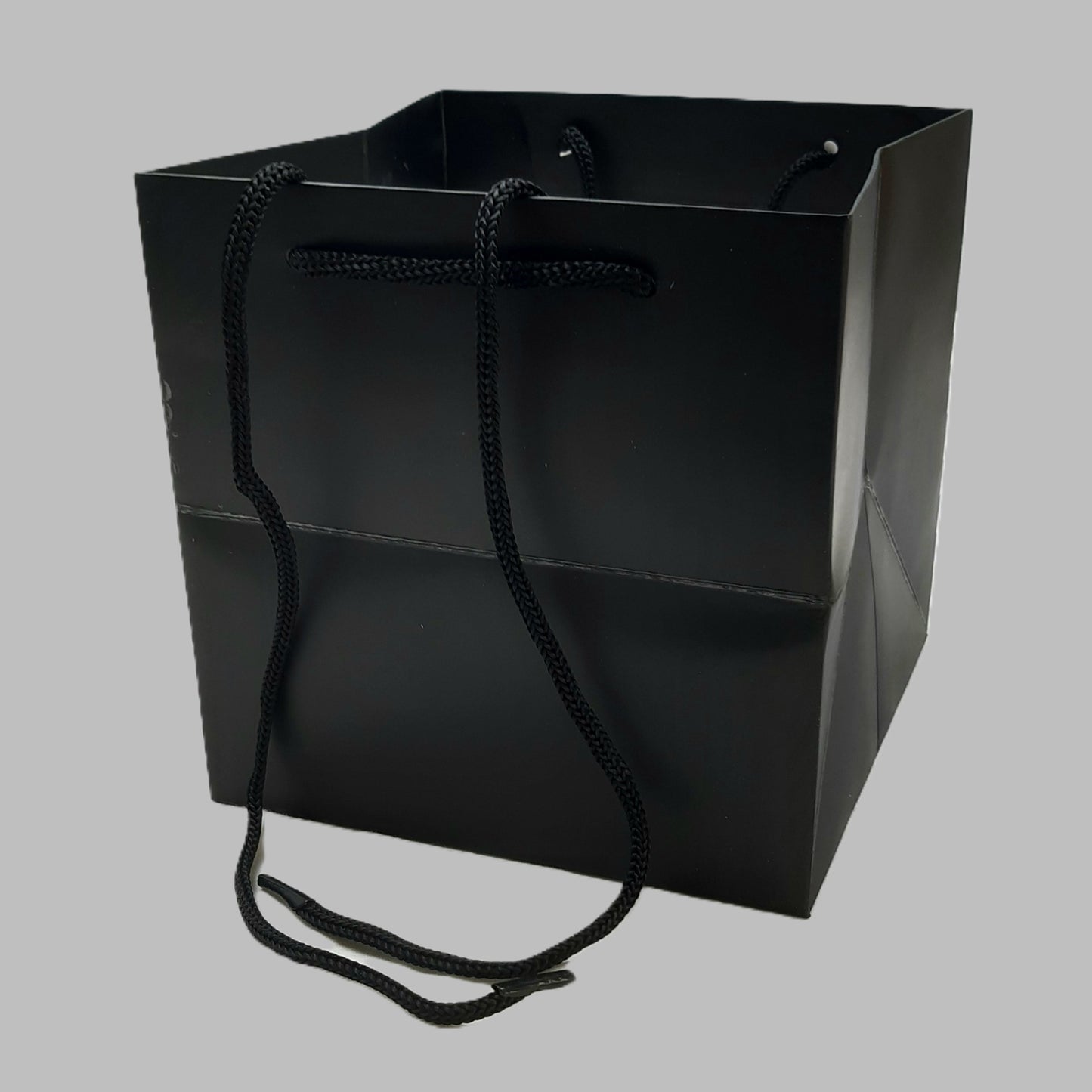 Hand-Tie-Gift-Bags-Black-17cm-x-17cm-x-17cm-Pack-of-10-Bags