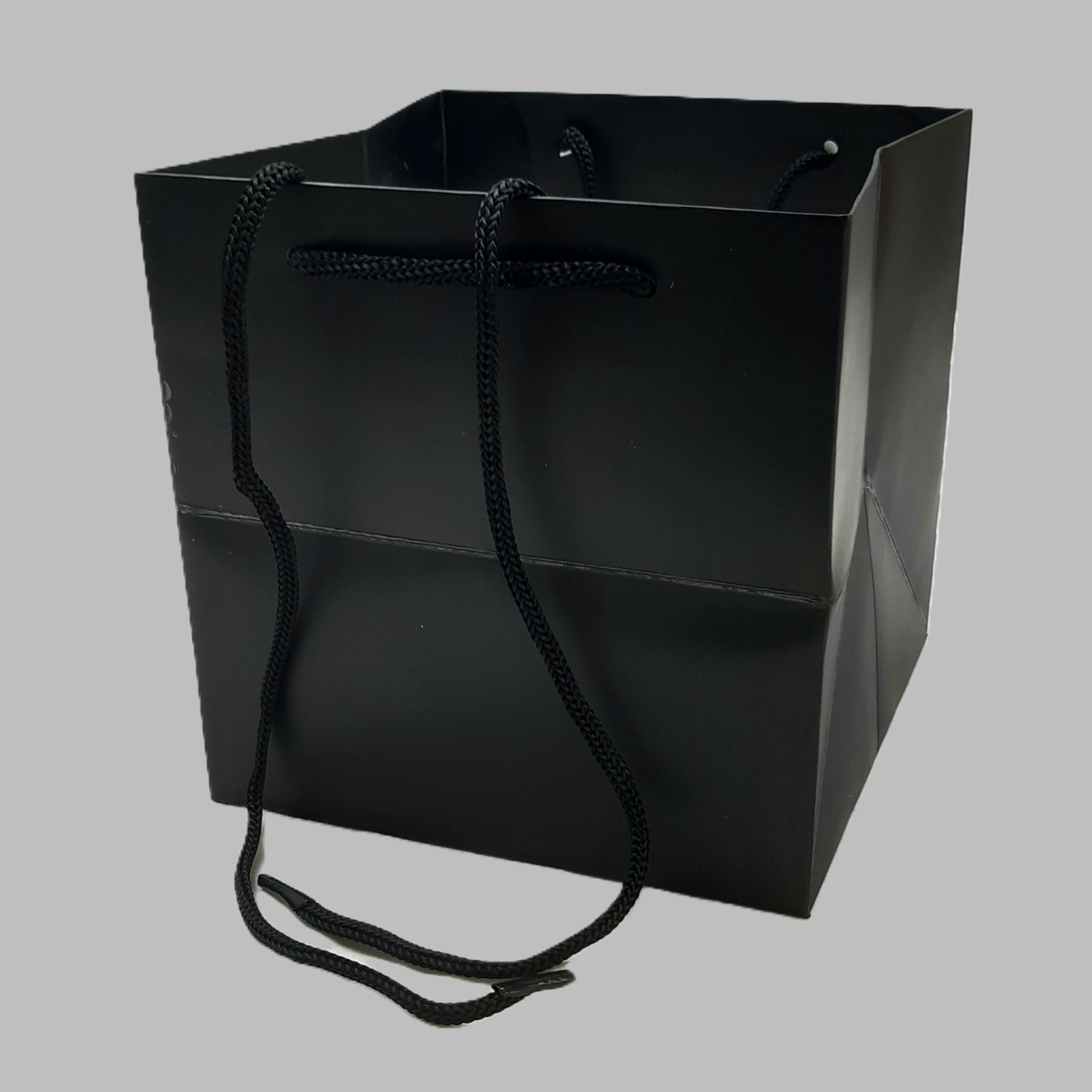 Hand-Tie-Gift-Bags-Black-17cm-x-17cm-x-17cm-Pack-of-10-Bags