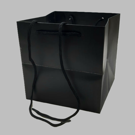 Hand-Tie-Gift-Bags-Black-17cm-x-17cm-x-17cm-Pack-of-10-Bags
