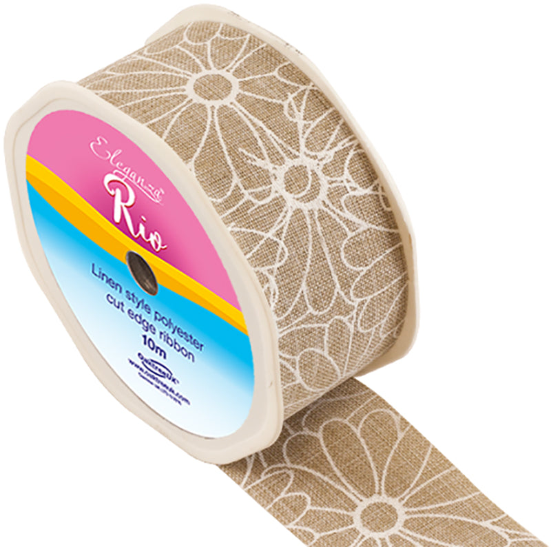 Linen-Ribbon-Cut-Edge-Ivory-Floral-38mm-x-10m