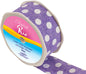 Linen-Ribbon-Cut-Edge-Lavender-Polka-Dot-38mm-x-10m