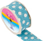 Linen-Ribbon-Cut-Edge-Light-Blue-Polka-Dot-38mm-x-10m