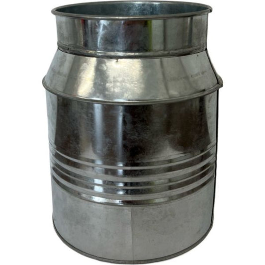 A metal milk churn used for decoration, floristry and crafting projects.