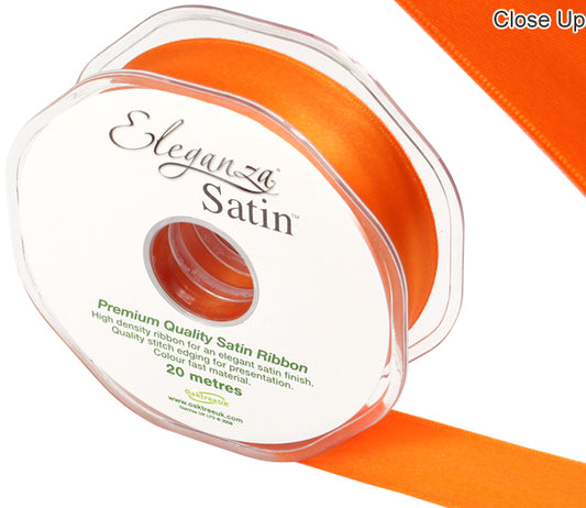 Satin-Ribbon-Double Faced-Orange-25mm-x-20m